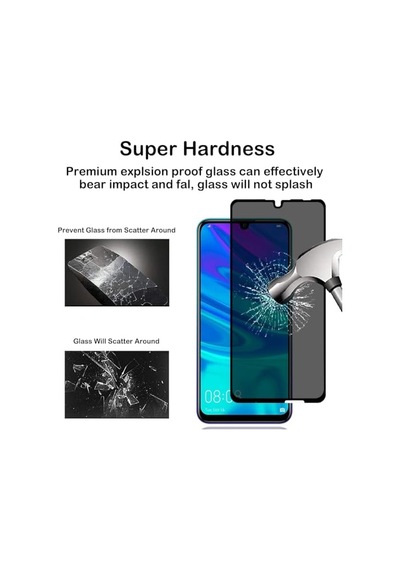 Huawei P Smart 2019 Privacy Hayalet Ekran Koruyucu 2 Adet - 9h Temperli Cam, Yan Görünme Engelleyici, Tam Kaplam