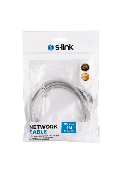 S-link Sl-cat601, Cat6 Patch, 1mt Kablo Gri Çok Renkli