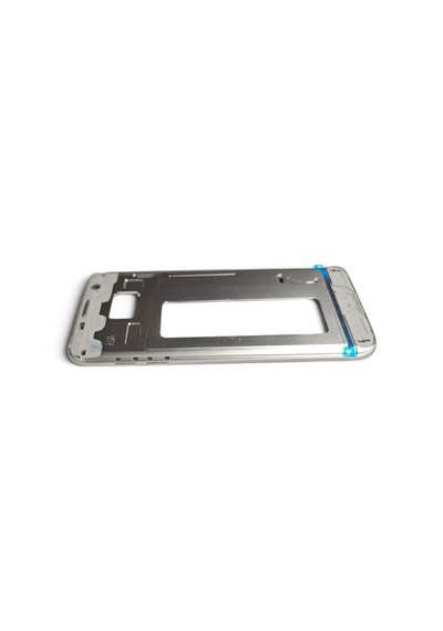 G935 Orta Kasa Galaxy S7 Edge Uyumlu Beyaz Renk Orta Kasa Çerçeve + Ses Açma On Off Tuş Plastik Kamera Camı Gümüş