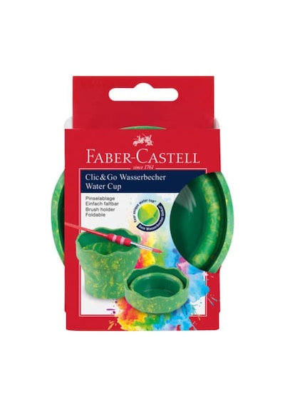 Faber-castell Suluboya Suluğu Fıça Kabı Click Go Yeşil Marble 5292181528000 Bordo