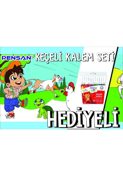 30x120 Boyama Rulosu Yaman Çiftlik Hayatı + Pensan 12'li Keçeli B