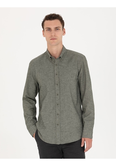 Pierre Cardin Erkek Yeşil Desenli Gömlek 50274660-vr054 Yeşil