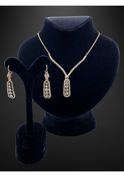 Zirkon Taşlı Elmas Montür Set Beyaz