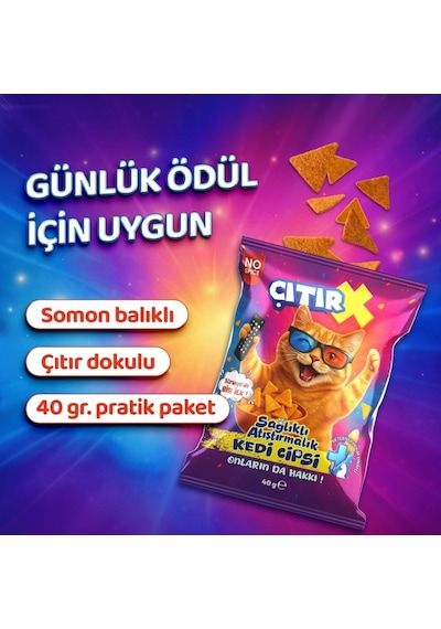 Çıtır X Kedi Cipsi Somon Etli Kedi Ödülü 40gr