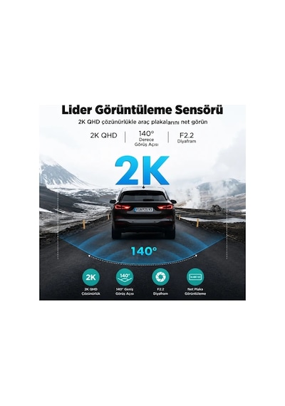 360+ Botslab HK30 Pro 2K QHD WiFi 140° Geniş Açı Gece Görüşlü Akıllı Araç İçi Kamera