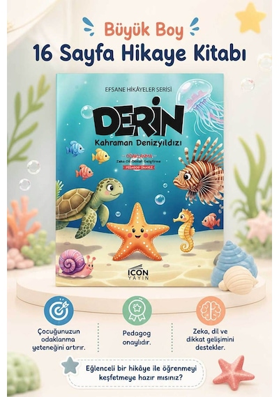 Derin - 16 Sayfa Eğitici Çocuk Hikaye Kitabı - Hediyeli
