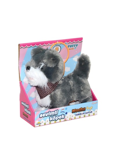 S00002859 Yürüyen Sevimli Peluş Köpek Gri-sun