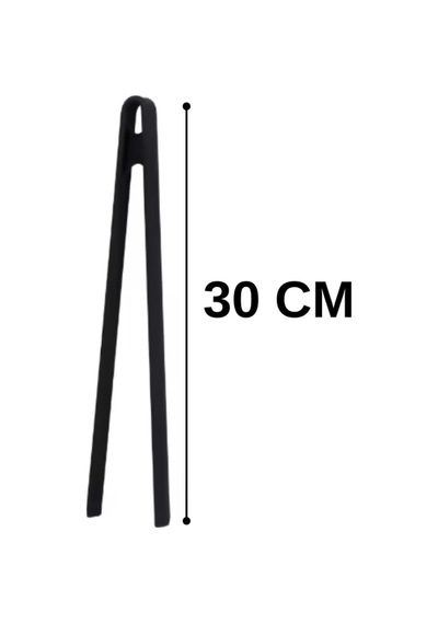 Siyah Silikon Pratik Cımbız Maşa Pişirme Cımbızı Çelik Maşa 30cm Profesyonel Şef Cımbızı Silikon