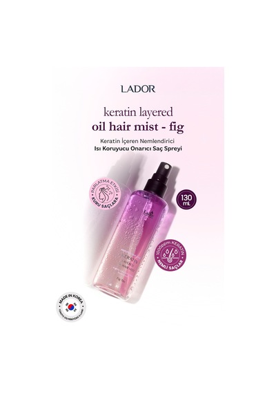 Lador Keratin İçeren Nemlendirici ve Isı Koruyucu Onarıcı Saç Spreyi LADOR Keratin Oil Mist Fig
