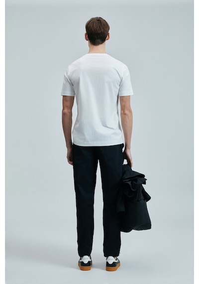 Lufian Erkek Fusıon Modern Grafik T-shirt 111020250 Beyaz Beyaz