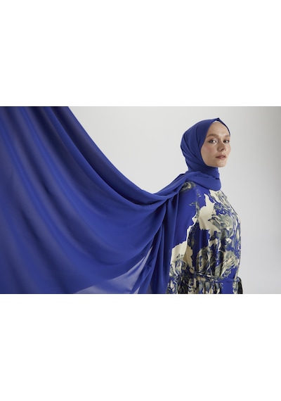 Armine Trend Arkadan Fermuarlı Kolları Düğmeli Elbise-saks 25yt923 Saks