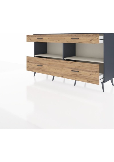 Hyperion Konsol 2 Raflı 4 Çekmeceli 176x44x99 Antrasit-aytaşı/ça Antrasit-aytaşı/çam Hyperion Konsol 2 Raflı 4 Çekmeceli 176x44x99 Antrasit-aytaşı/ça Antrasit-aytaşı/çam