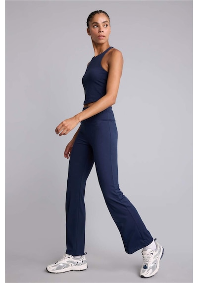 Defacto Esnek Kumaş Aırtech Flare Fit Yüksek Bel Beli Saran Sporcu Pantolon C9192ax26auın187 İndigo-ın187