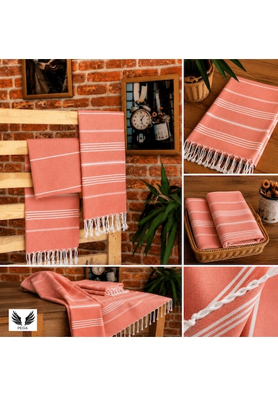 Pega Sultan Peştamal %100 Koton Turuncu Plaj Havlusu 90 x 170 CM