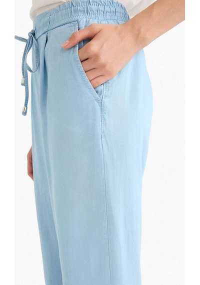 Defacto Pull On Carrot Fit Yüksek Bel Bilek Boy Akışkan Kumaş Yıkamalı Pantolon D8236AX25SM İndigo