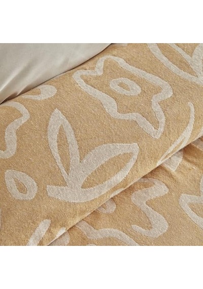 Karaca Home Bouquet Çift Kişilik Müslin Pike Sarı Açık Indigo