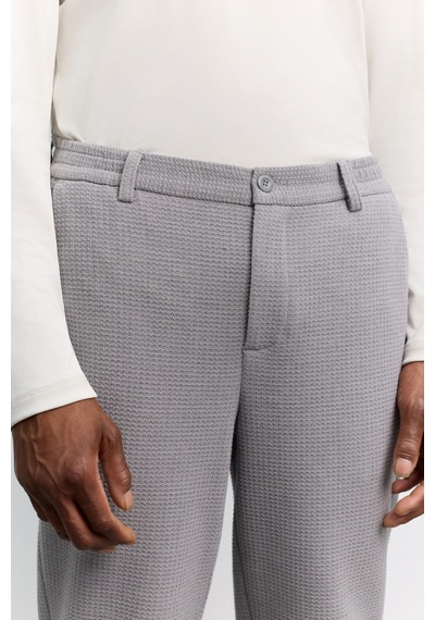 Avva Erkek Gri Yanı Lastikli Gofreli Elastan Slim Fit Pantolon A62y3080
