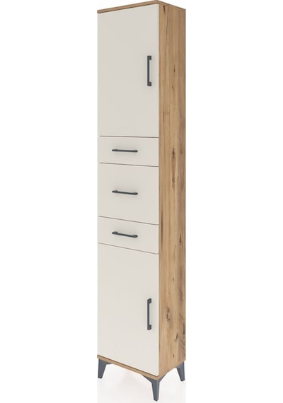 Arges Dolap 3 Raflı 3 Çekmeceli 2 Kapaklı 44x30x221 Çam-aytaşı Çam