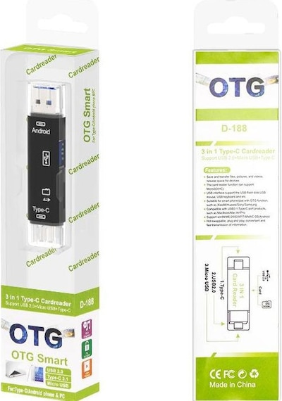 Type-C ve Micro Usb Otg Usb Kart Micro Sdhc Sd Tf Kart Okuyucu