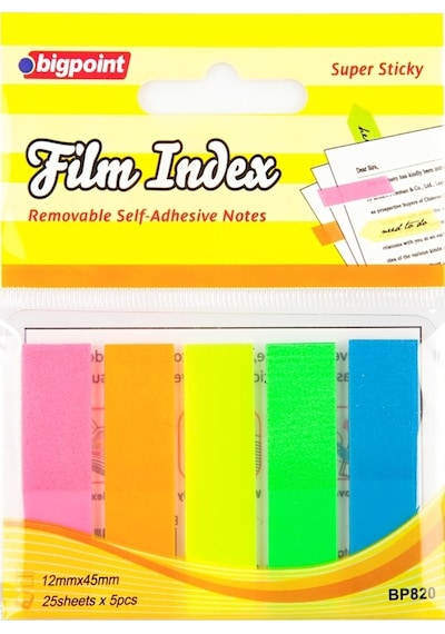 Bigpoint Yapışkanlı Film Index 5 Renk 30'lu Paket