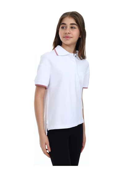 Toontoy Kids Toontoy Kız Çocuk Baskılı Polo Yaka Çıtçıtlı Kısa Kollu Tişört - Yırtmaçlı Beyaz Toontoy Kids Toontoy Kız Çocuk Baskılı Polo Yaka Çıtçıtlı Kısa Kollu Tişört - Yırtmaçlı Beyaz