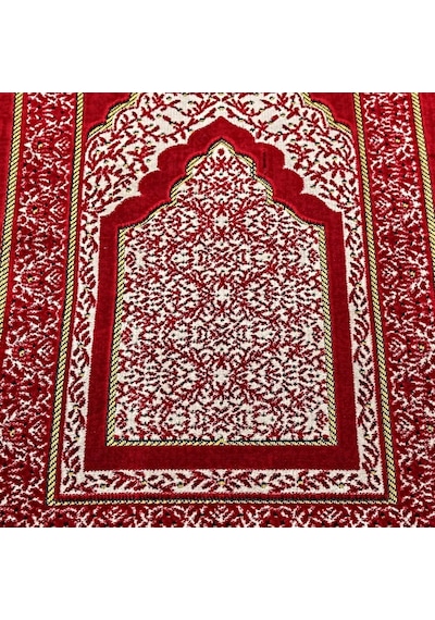 Kadife Çocuk Seccadesi - Kırmızı 39x80 Cm - 180 Gr - Tesbih Hediyeli Çok Renkli