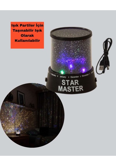 Galaxy Efektli Led Projektör Taşınabilir Yıldız Gece Lambası Diğer 60024138