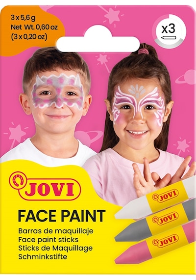 Jovı 175fa Yüz Boyası Stik Kalem 5,6gr Pembe-gümüş-beyaz - 3'lü Renksiz