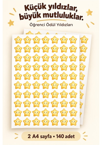 140 Adet Yıldız Şeklinde Öğrenci Ödül Etiketi Motivasyon Ve Başarı Sticker Seti Çok Renkli
