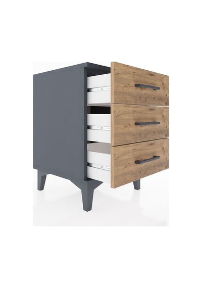 Hyperion Komodin 3 Çekmeceli 44x44x64 Antrasit-çam Antrasit