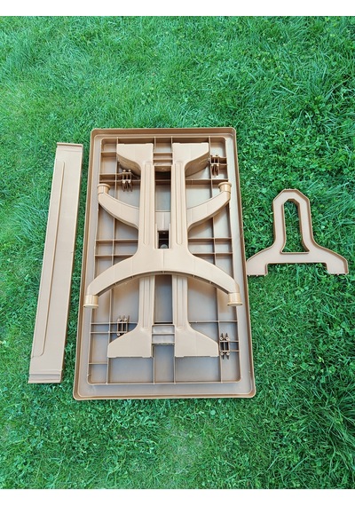 Evko Mobilya Plastik 70x120 Masa, Plastik Masa, Bahçe Balkon Teras Masası, Kare Masa, Dış Mekan Masası Kahverengi