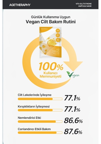 Elensılıa Glutatyon İçeren Aydınlatıcı Kağıt Maske Elensilia Vita Glutathione Ampoule Mask