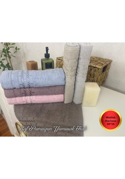 Goldroom Home Pamuklu Püsküllü, Jakarlı 30x50 12 Li Mutfak Havlusu Çok Renkli