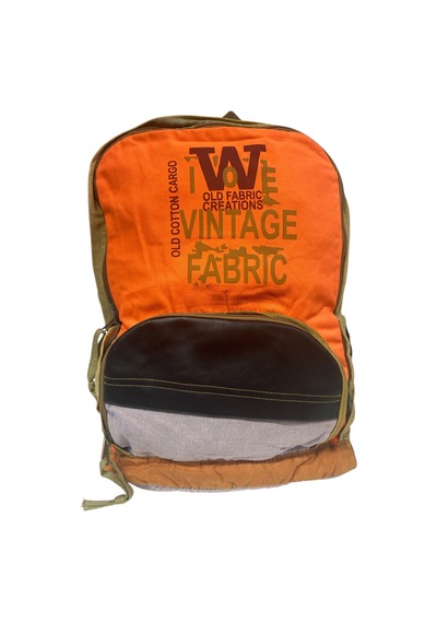Old Cotton Cargo Kaliteli Tek Bölmeli Vintage Disayn Günlük Gezi Spor Okul Sırt Çantası Patchwork Komor 29x42cm Turuncu Old Cotton Cargo Kaliteli Tek Bölmeli Vintage Disayn Günlük Gezi Spor Okul Sırt Çantası Patchwork Komor 29x42cm Turuncu