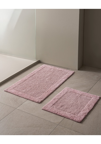 Madame Coco Aube 2'li Pamuklu Banyo Paspası - Pembe 8684427112229 Çok Renkli