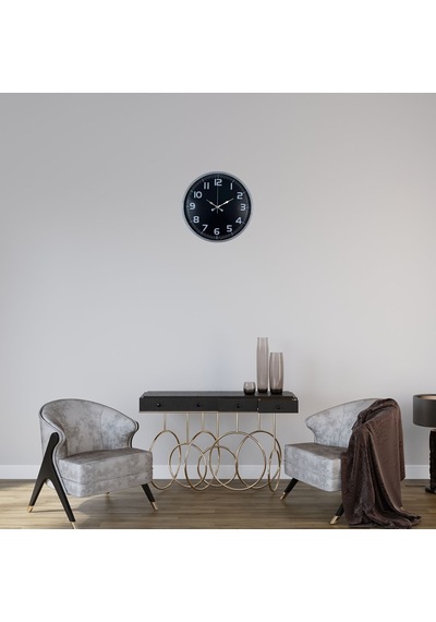 Gri Zarafet 36 Cm Duvar Saat Çok Renkli