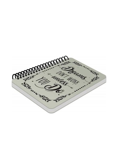 Deffter Raw Grey - Dream Sert Kapak 14x21 cm Çizgisiz 90 Sayfa Spiralli Defter