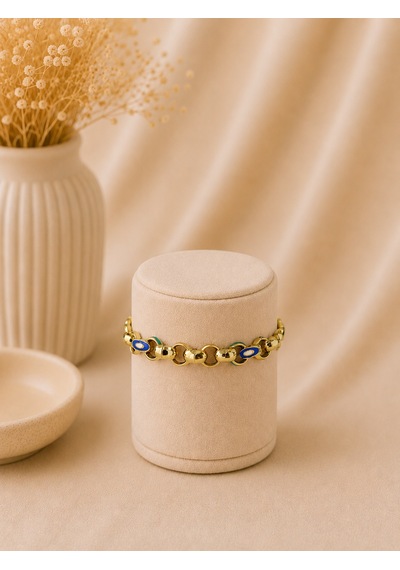 Valmont Accessories Kadın Gold Renk Renkli Mineli Halka Bileklik