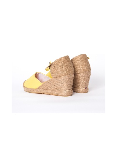 Star Tombis Burnu Hasır Dolgu Topuk Sarı Keten Hasır Espadril ES1005-1005 Sarı