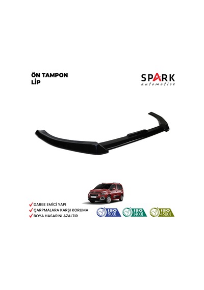 Citroen Berlingo 2019- Yılı Ve Sonrası Uyumlu Ön Tampon Lip Siyah