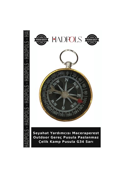Seyahat Yardımcısı Maceraperest Outdoor Gereç Pusula Paslanmaz Çelik Kamp Pusula G34 Sarı