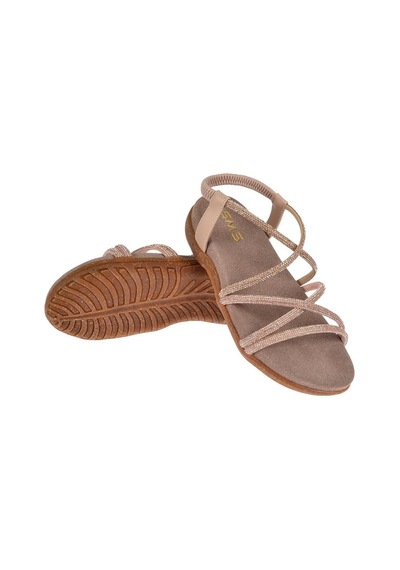 Sms Taşlı Comfort Kadın Sandalet Sms-2546 Nut Taşlı Ten