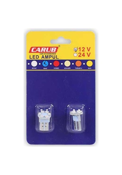 Ampul 12v T-10 6led Smd Fiber Fariçi Mavi 1 Adet Diğer