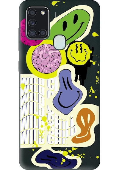 Samsung Uyumlu A21s Uyumlu You Can Sad Smile Tasarımlı Siyah Lansman Telefon Kılıfı