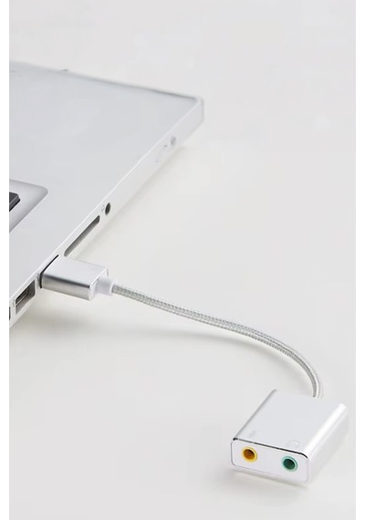 Usb Harici Ses Kartı 3.5mm Mikrofon Ve Kulaklık Girişli Dönüştürücü Adaptör Laptop Bilgisayar Uyumlu