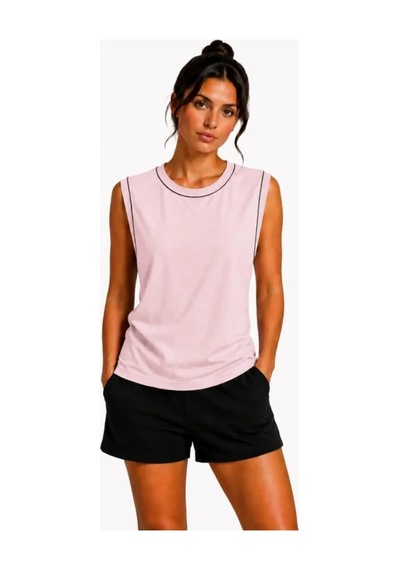 Butik İstanbul 3 Lü Kolsuz Sporcu Atlet Seti Yazlık Bisiklet Yaka - Siyah, Turkuaz, Pembe Çok Renkli
