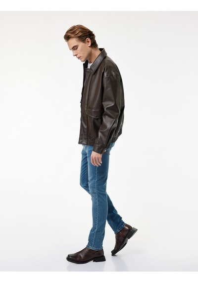 Koton Normal Bel Yıpratmalı Pamuklu Slim Fit Jean Pantolon - Brad Jean Petrol 6wam40014ıd Petrol