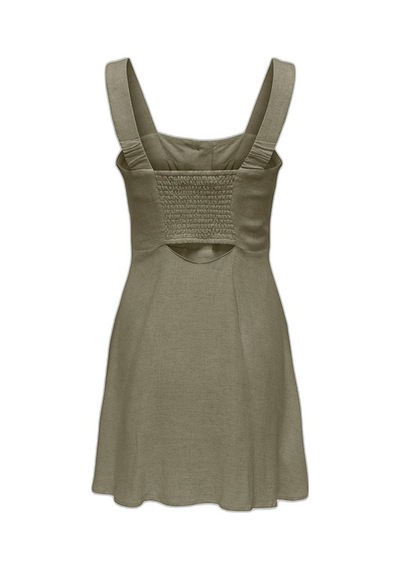 Only Onlsıesta Lınen Bl Short Strap Dress Pnt Kadın Yeşil Elbise - 15370390