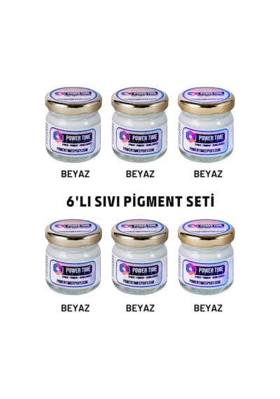 Sıvı Pigment Boya Seti Epoksi Için/ 6'lı/ Beyaz/ 6 Adet