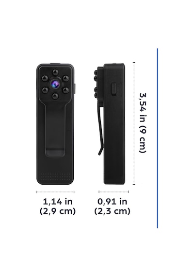 Secumore Gece Görüşlü 1080p Mini Vücut Kamerası
